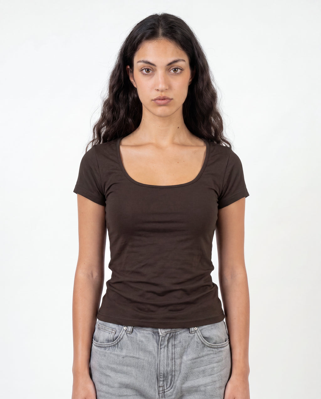 BASIC BROWN SQUARE TOP
